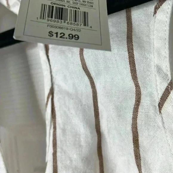 STARS ABOVE Striped Linen Blend Racerback Tank Top Size L - Picture 7 of 13